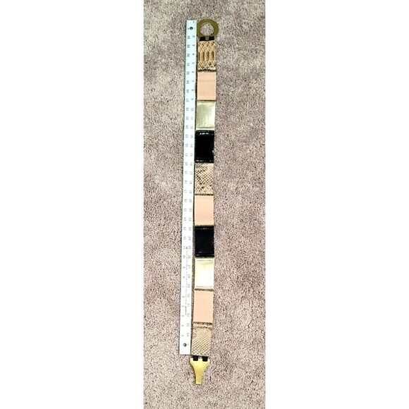 Chico’s Mixed Print Hip Belt Tan Black Snake - Size L - Picture 4 of 7